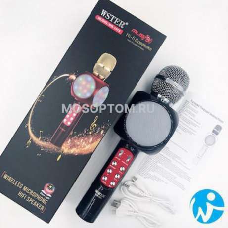 Беспроводной Bluetooth караоке микрофон с колонкой Wster WS-1816 оптом 